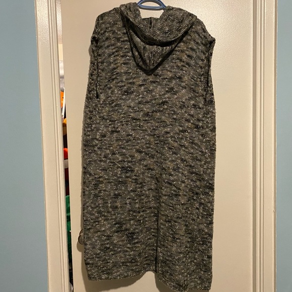 MICHEL STUDIO  LONG HOODED OPEN CARDIGAN - Picture 4 of 15